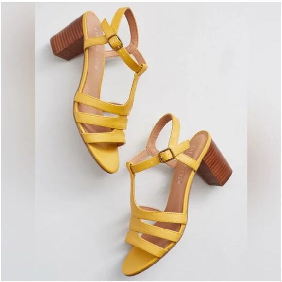 Chelsea Crew ModCloth Women's SZ 9 Kendall Vintage Style Mustard Yellow Sandal - Picture 1 of 8